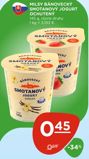 Milsy Bánovecký smotanový jogurt marhuľa