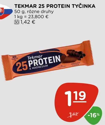 Tekmar 25 Protein tyčinka rôzne druhy