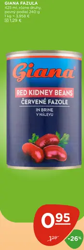 Giana fazuľa červené v náleve