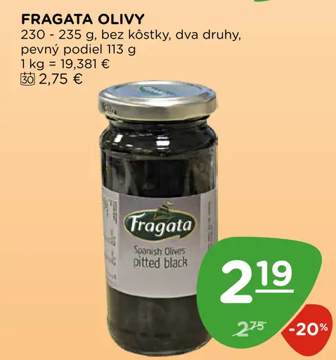 Fragata olivy čierne bez kôstok v náleve