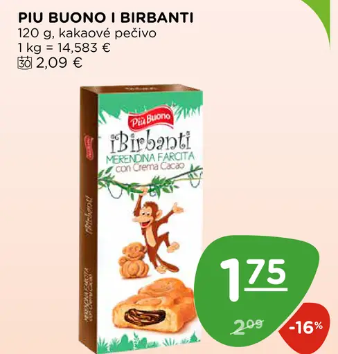 Piu Buono i Birbanti kakaové pečivo