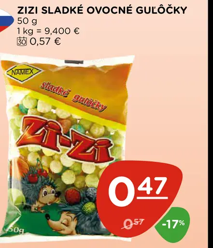 Zizi sladké ovocné guľičky