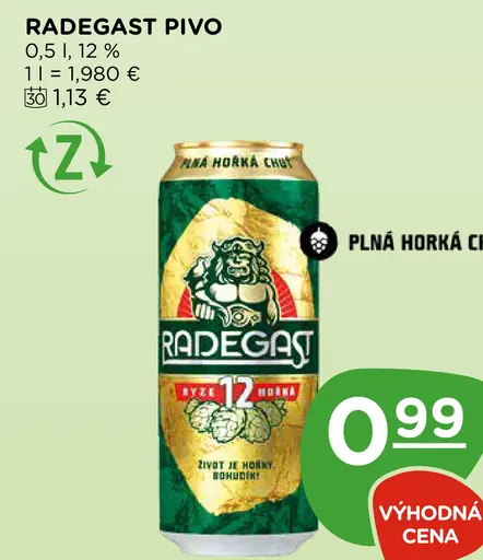 Radegast Pivo plechovka