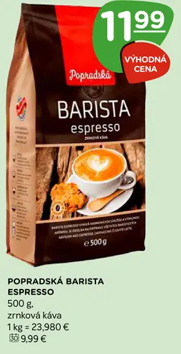 Popradská Barista espresso zrnková káva