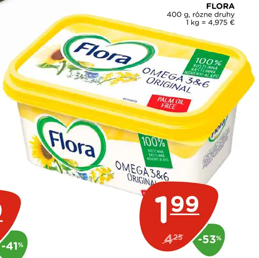Flora Omega 3&6 Original rastlinný tuk