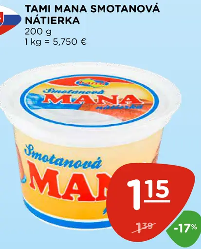 Tami Mana Smotanová nátierka