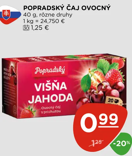 Popradský ovocný čaj 2 druhy