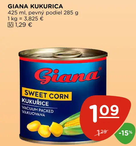 Giana kukurica sladká v náleve