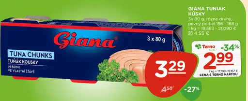 Giana tuniak kúsky plechovka