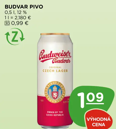 Budvar Tmavý ležiak pivo