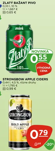 Zlatý Bažant Pivo plechovka