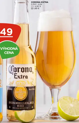 Corona Extra Pivo výčapný ležiak svetlý