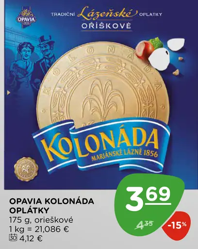 Opavia Kolonáda lázeňské oplátky orieškové