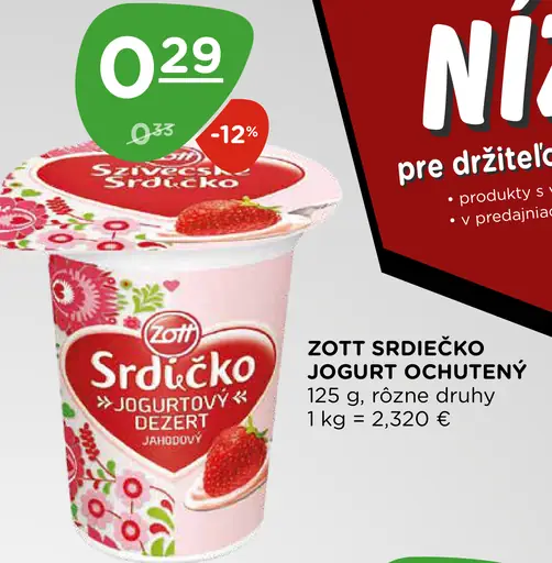 Zott Srdiečko jogurtový dezert