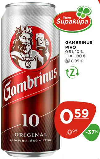 Gambrinus 10 pivo fľaša