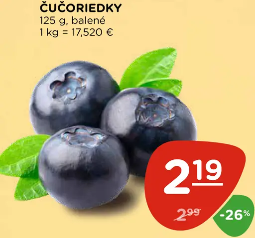 Čučoriedky balené