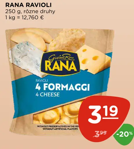 Rana ravioli 4 formaggi