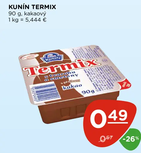 Kunín Termix kakaový dezert