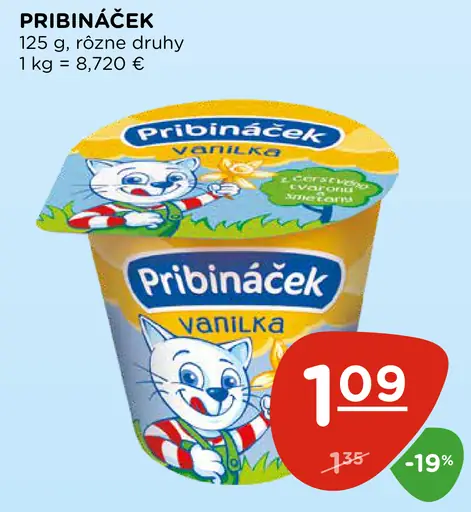 Pribináček vanilka tvarohový dezert