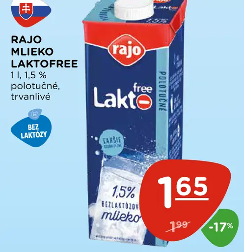 Rajo mlieko Laktofree trvanlivé 3,5 %