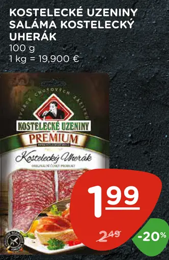 Kostelecké Uzeniny saláma Kostelecký uherák