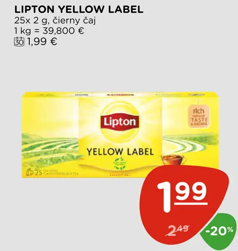 Liptont Yellow Label čierny čaj