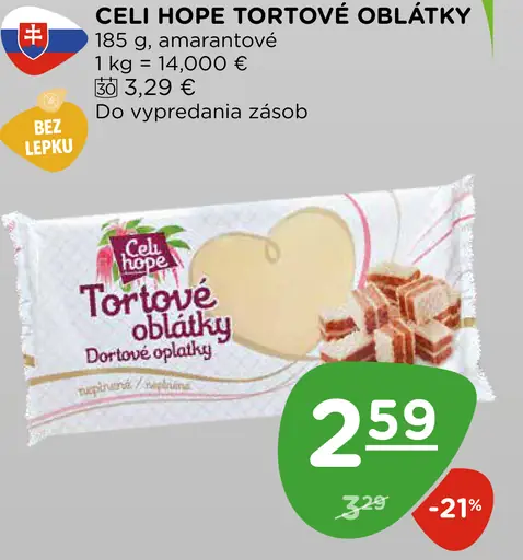 Celi Hope tortové oblátky amarantové