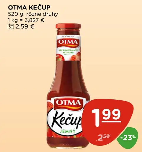 Otma kečup jemný rôzne druhy