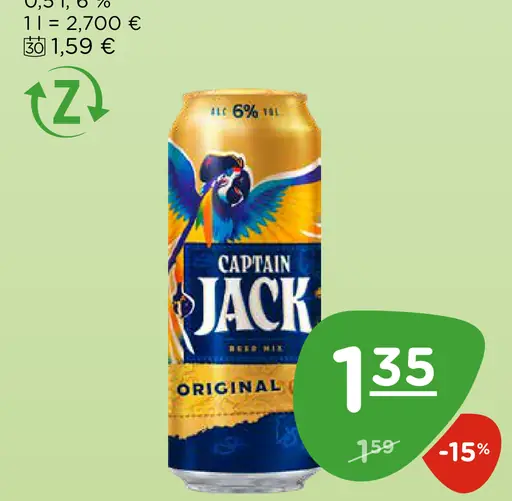 Captain Jack Miešaný nápoj z piva