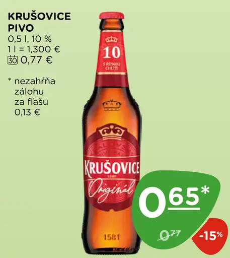 Krušovice Bohém pivo fľaša