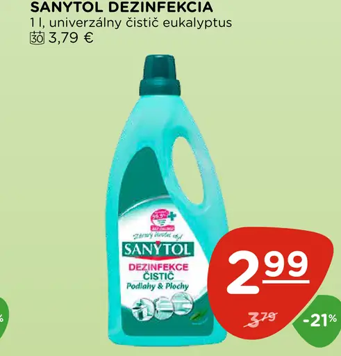 Sanytol dezinfekcia univerzálny čistič eukalyptus