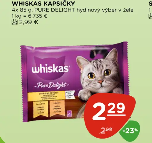 Whiskas kapsičky Pure Delight hydinový výber v želé