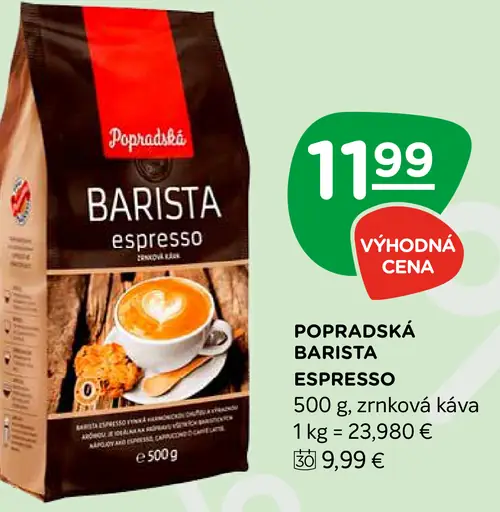 Popradská Barista espresso zrnková káva
