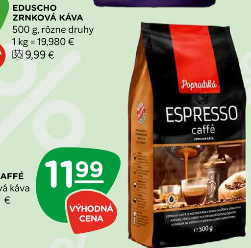 Popradská Espresso caffé zrnková káva