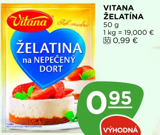 Vitana želatína na nepečený dort
