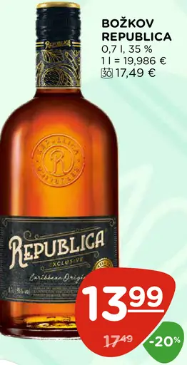 Božkov Republica rum 35 %