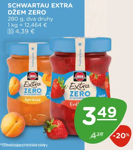 Schwartau Extra Džem Zero bez pridaného cukru rôzne druhy