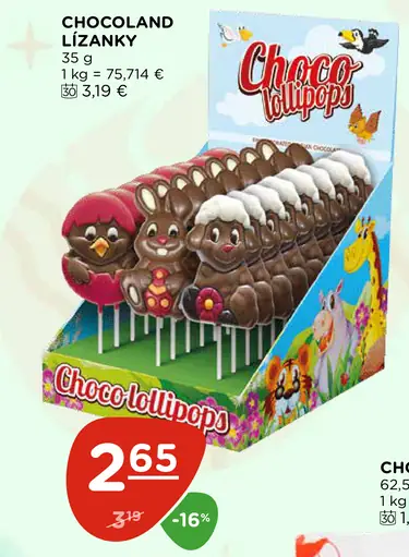 Chocoland lízanky čokoládové