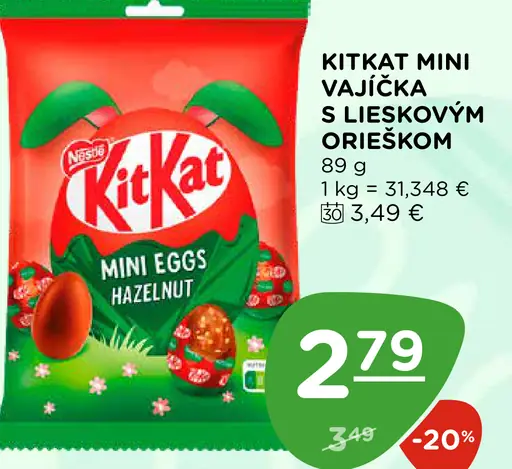 KitKat plnené mini vajíčka