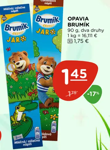 Opavia Brumík JAR čokoládové a mliečne koláčiky