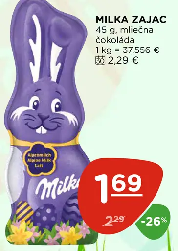 Milka Zajac mliečna čokoláda