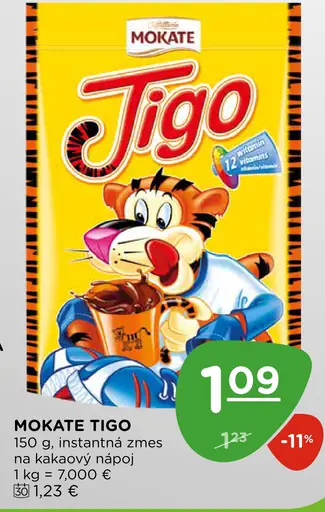 Mokate Tigo instantná zmes na kakaový nápoj