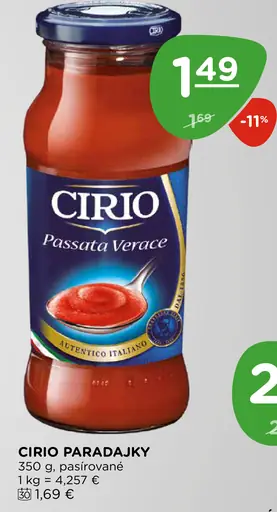 Cirio Paradajky Pasírované