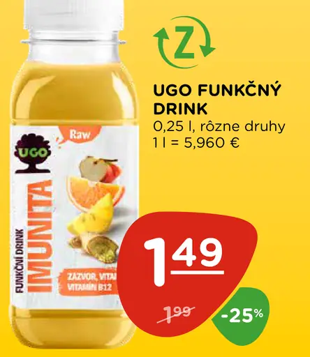 Ugo Funkčný Drink rôzne druhy