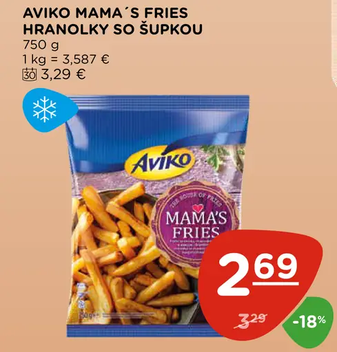 Aviko hranolky so šupkou Mama's Fries