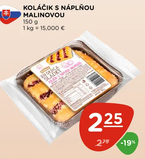 Koláčik s náplňou malinovou