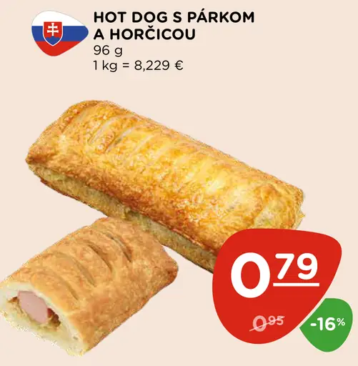 Hot dog s párkom a horčicou