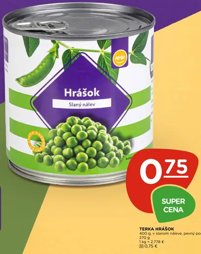 Terka hrášok v slanom náleve