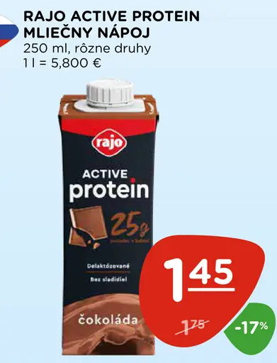 Rajo Active Protein Mliečny Nápoj