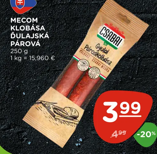 Mecom klobása ďulajská parová